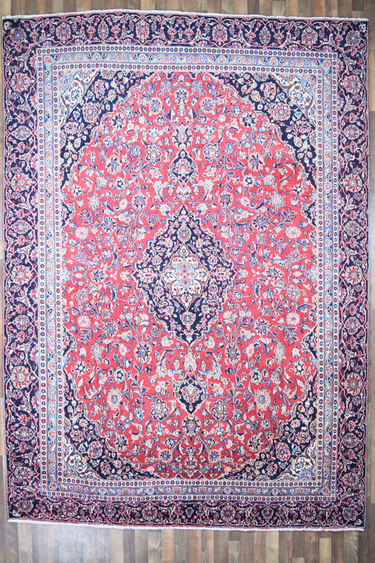 Persian Rug Hand Knotted Oriental Rug Very Fine Persian Kashan 11'8x8'3
