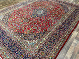 Persian Rug Hand Knotted Oriental Rug Very Fine Persian Kashan 12'0x9'4