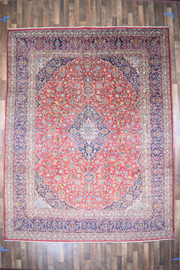 Persian Rug Hand Knotted Oriental Rug Very Fine Persian Kashan 12'0x9'4