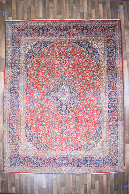 Persian Rug Hand Knotted Oriental Rug Very Fine Persian Kashan 12'0x9'4