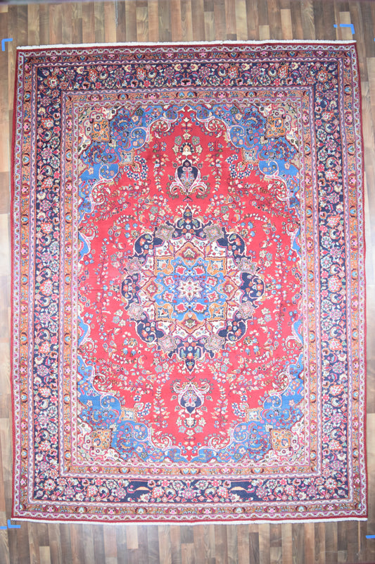 Persian Rug Hand Knotted Oriental Rug Very Fine Persian Kashan 12'10x9'6