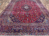 Persian Rug Hand Knotted Oriental Rug Very Fine Persian Kashan 12'1x9'0
