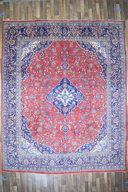 Persian Rug Hand Knotted Oriental Rug Very Fine Persian Kashan 12'1x9'9