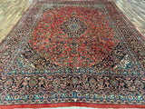 Persian Rug Hand Knotted Oriental Rug Very Fine Persian Kashan 12'5x9'8