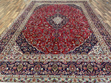 Persian Rug Hand Knotted Oriental Rug Very Fine Persian Kashan 12'6x9'0