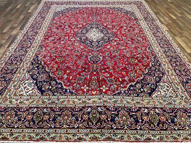 Persian Rug Hand Knotted Oriental Rug Very Fine Persian Kashan 12'6x9'0