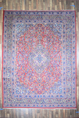 Persian Rug Hand Knotted Oriental Rug Very Fine Persian Kashan 12'6x9'4