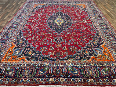 Persian Rug Hand Knotted Oriental Rug Very Fine Persian Kashan 12'6x9'8