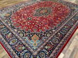 Persian Rug Hand Knotted Oriental Rug Very Fine Persian Kashan 12'7x9'6