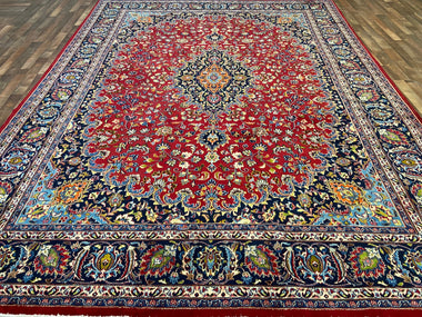 Persian Rug Hand Knotted Oriental Rug Very Fine Persian Kashan 12'7x9'6
