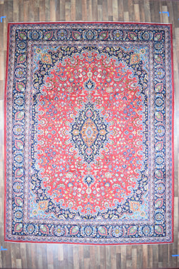 Persian Rug Hand Knotted Oriental Rug Very Fine Persian Kashan 12'7x9'6