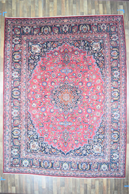 Persian Rug Hand Knotted Oriental Rug Very Fine Persian Kashan 12'8x9'7