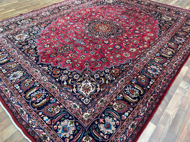 Persian Rug Hand Knotted Oriental Rug Very Fine Persian Kashan 12'8x9'7