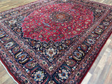 Persian Rug Hand Knotted Oriental Rug Very Fine Persian Kashan 12'8x9'7