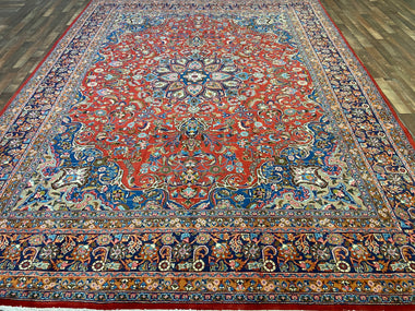 Persian Rug Hand Knotted Oriental Rug Very Fine Persian Kashan 12'8x9'8