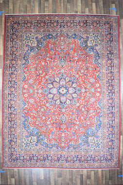 Persian Rug Hand Knotted Oriental Rug Very Fine Persian Kashan 12'8x9'8
