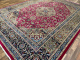 Persian Rug Hand Knotted Oriental Rug Very Fine Persian Kashan 12'9x9'9