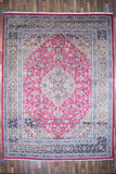 Persian Rug Hand Knotted Oriental Rug Very Fine Persian Kashan 12'9x9'9