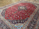 Persian Rug Hand Knotted Oriental Rug Very Fine Persian Kashan 13'6x9'5