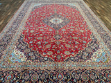 Persian Rug Hand Knotted Oriental Rug Very Fine Persian Kashan 13'6x9'5