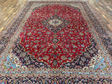 Persian Rug Hand Knotted Oriental Rug Very Fine Persian Kashan 13'6x9'5