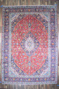 Persian Rug Hand Knotted Oriental Rug Very Fine Persian Kashan 13'6x9'7