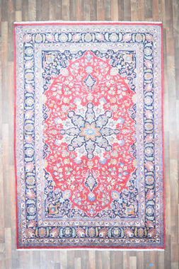 Persian Rug Hand Knotted Oriental Rug Very Fine Persian Kashan 7x9
