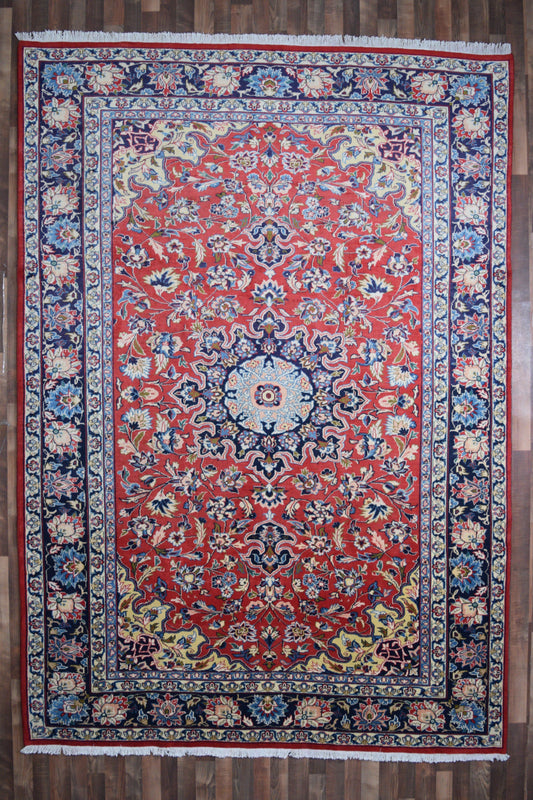 Persian Rug Hand Knotted Oriental Rug Very Fine Persian Kashan 8'0x11'6