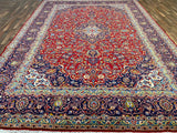 Persian Rug Hand Knotted Oriental Rug Very Fine Persian Kashan 9'11x13'5