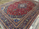 Persian Rug Hand Knotted Oriental Rug Very Fine Persian Kashan 9'4x13'5