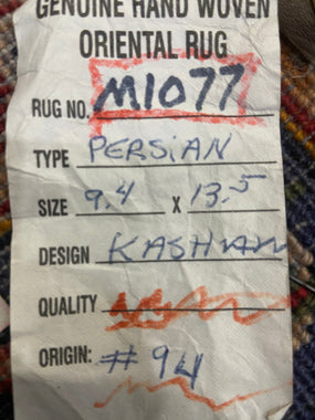 Persian Rug Hand Knotted Oriental Rug Very Fine Persian Kashan 9'4x13'5