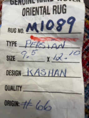 Persian Rug Hand Knotted Oriental Rug Very Fine Persian Kashan 9'5x12'10