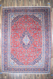Persian Rug Hand Knotted Oriental Rug Very Fine Persian Kashan 9'5x12'10