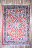 Persian Rug Hand Knotted Oriental Rug Very Fine Persian Kashan 9'9x6'8