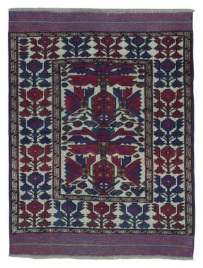Afghan Rug Hand Knotted Oriental Rug Afghan Baluch Oriental Rug 4'6X5'7