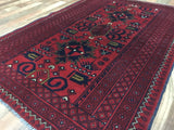 Afghan Rug Hand Knotted Oriental Rug Khal Mohammadi Afghan Area Rug 3'4X4'11