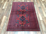 Afghan Rug Hand Knotted Oriental Rug Khal Mohammadi Afghan Area Rug 3'4X4'11