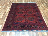 Afghan Rug Hand Knotted Oriental Rug Khal Mohammadi Afghan Rug 5'7X7'