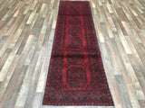 Afghan Rug Hand Knotted Oriental Rug Khal Mohammadi Afghan Runner Rug 2'7X9'2