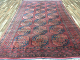 Afghan Rug Hand Knotted Oriental Rug Semi-Antique Turkoman Bukhara Afghan Area Rug 6'8X10'4