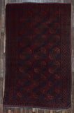 Afghan Rug Hand Knotted Oriental Rug Semi-Antique Turkoman Bukhara Afghan Area Rug 6'8X10'4