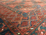 Afghan Rug Hand Knotted Oriental Rug Semi-Antique Turkoman Bukhara Afghan Area Rug 6'8X10'4