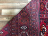 Afghan Rug Hand Knotted Oriental Rug Turkman Bukhara Afghan Area Rug 8'X12'