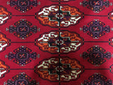 Afghan Rug Hand Knotted Oriental Rug Turkman Bukhara Afghan Area Rug 8'X12'