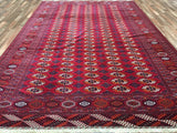 Afghan Rug Hand Knotted Oriental Rug Turkman Bukhara Afghan Area Rug 8'X12'