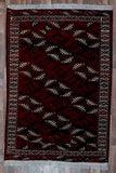 Afghan Rug Hand Knotted Oriental Rug Turkoman Oriental Area Rug 6'3X9'2