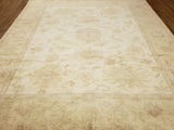 Egypt Hand Knotted Oriental Rug Beige with Light Brown and Rose Oriental Oushak Area Rug 8'5x9'7