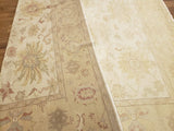 Egypt Hand Knotted Oriental Rug Beige with Light Brown and Rose Oriental Oushak Area Rug 8'5x9'7