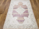 Egypt Hand Knotted Oriental Rug Fine Oushak Oriental Area Rug 3'11X5'8