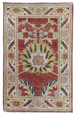 Egypt Hand Knotted Oriental Rug Oushak Oriental Area Rug 2'8x4'2